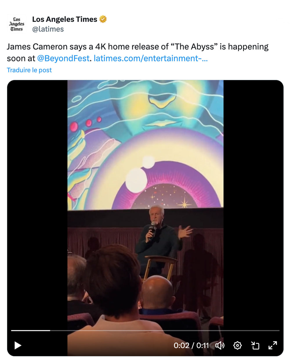 James Cameron&nbsp;: The Abyss 4K c'est pour bientôt, Titanic 4K c'est pour&nbsp;décembre