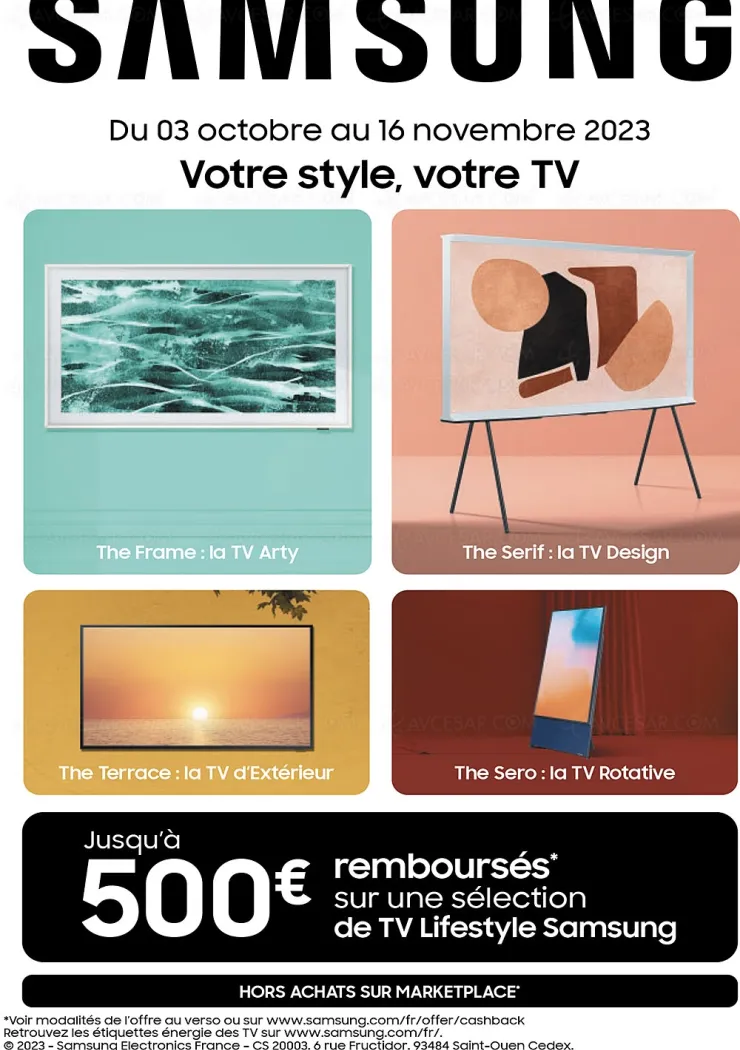offre-de-remboursement-tv-samsung-the-serif-the-frame-the-sero-the-terrace-jusqu-a-500-rembourses