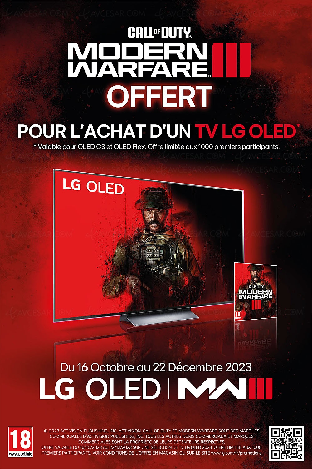 Call of Duty : Modern Warfare&nbsp;III offert avec les TV&nbsp;Oled LG&nbsp;C3 et&nbsp;LG&nbsp;Flex