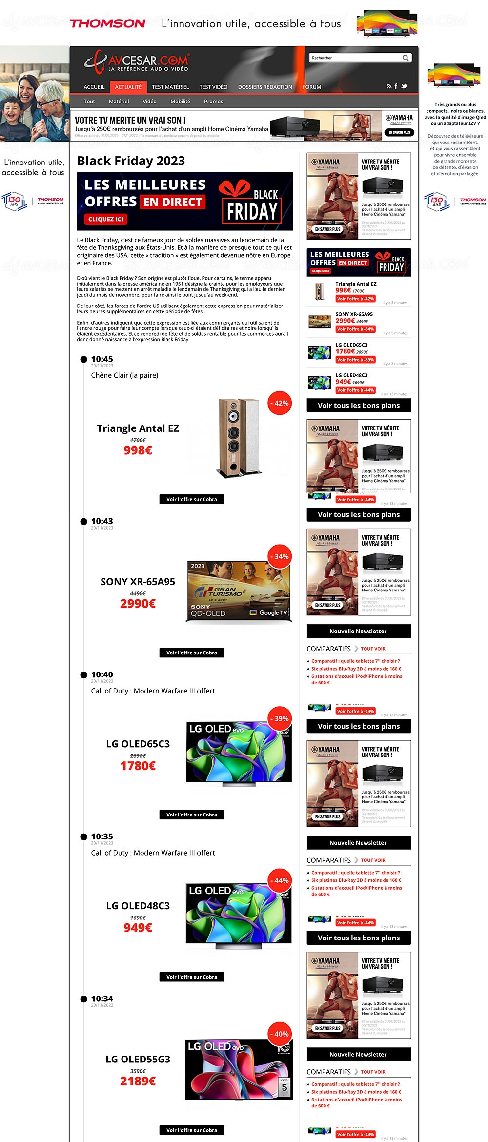 Black Friday 2023 > Sélection promos AVCesar.com du lundi&nbsp;20/11