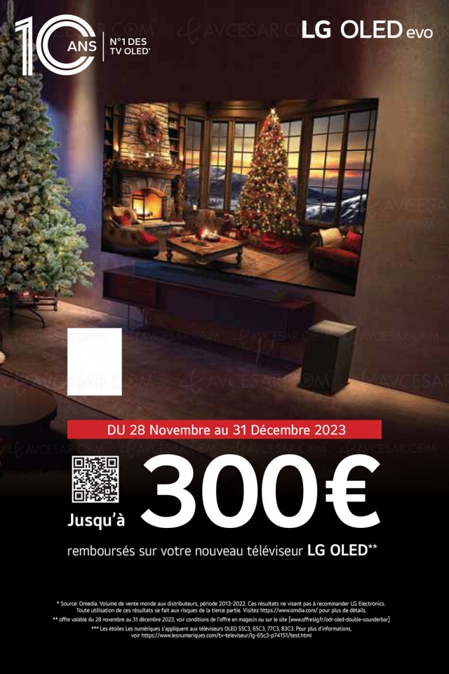 Offre de remboursement TV Oled LG C3, 300 € remboursés