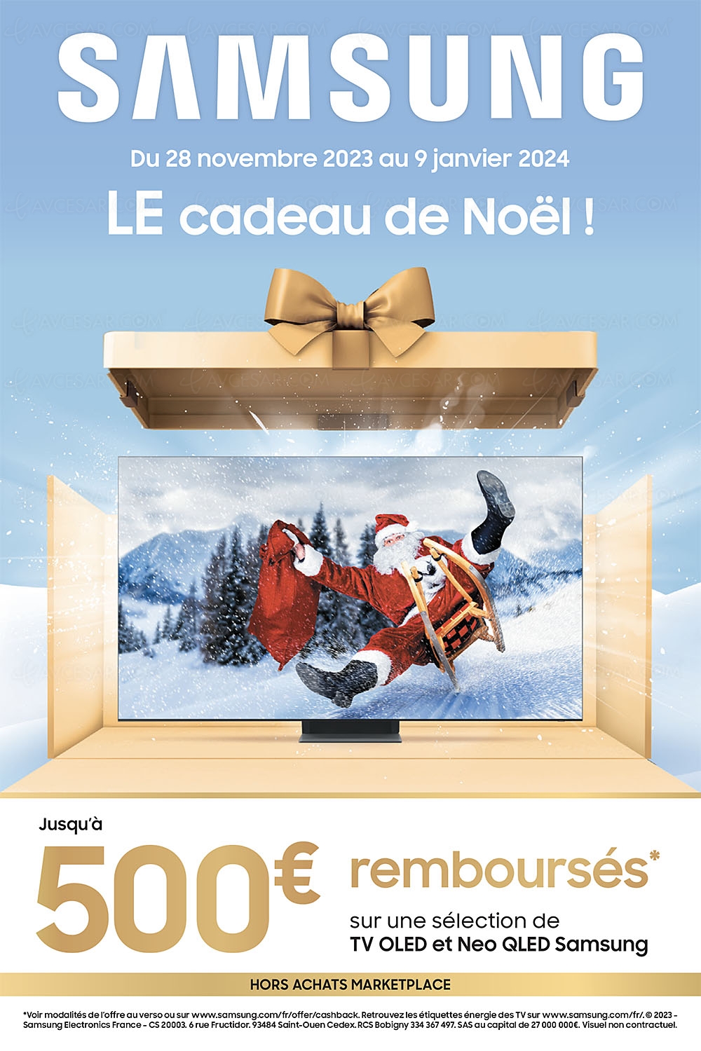 Offre de remboursement Samsung TV&nbsp;Oled et&nbsp;Neo&nbsp;QLED, jusqu'à 500&nbsp;€&nbsp;remboursés