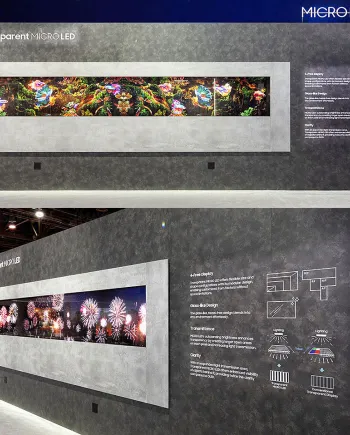 CES 24 > TV Samsung Micro&nbsp;LED transparent 211''&nbsp;(536&nbsp;cm)