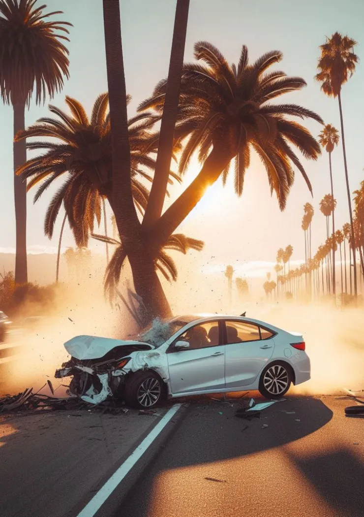 Voiture Vs palmier, Apple Watch à la rescousse