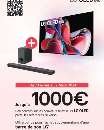 TV Oled LG&nbsp;G3, LG&nbsp;C3 et&nbsp;LG&nbsp;LX1, jusqu&#039;à 1&nbsp;000&nbsp;€&nbsp;remboursés