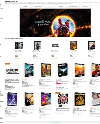 Promotion Amazon, 156&nbsp;titres 4K Ultra&nbsp;HD Blu&#8209;Ray à&nbsp;8&nbsp;€ ou&nbsp;10&nbsp;€
