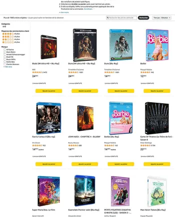 Promo Amazon, deux 4K Ultra HD, Blu‑Ray/DVD achetés =&nbsp;un troisième&nbsp;offert