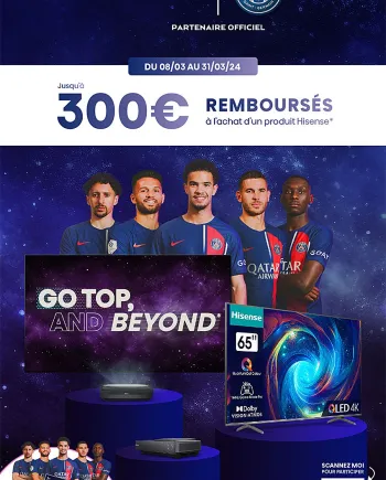 Hisense TV Ultra&nbsp;HD 4K/Laser&nbsp;TV, jusqu'à 300&nbsp;€&nbsp;remboursés