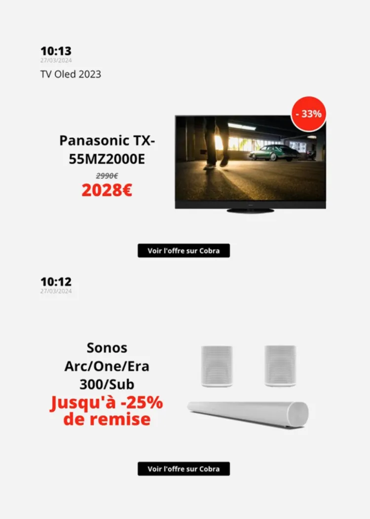 Sélection promotions AVcesar du&nbsp;27&nbsp;mars&nbsp;2024