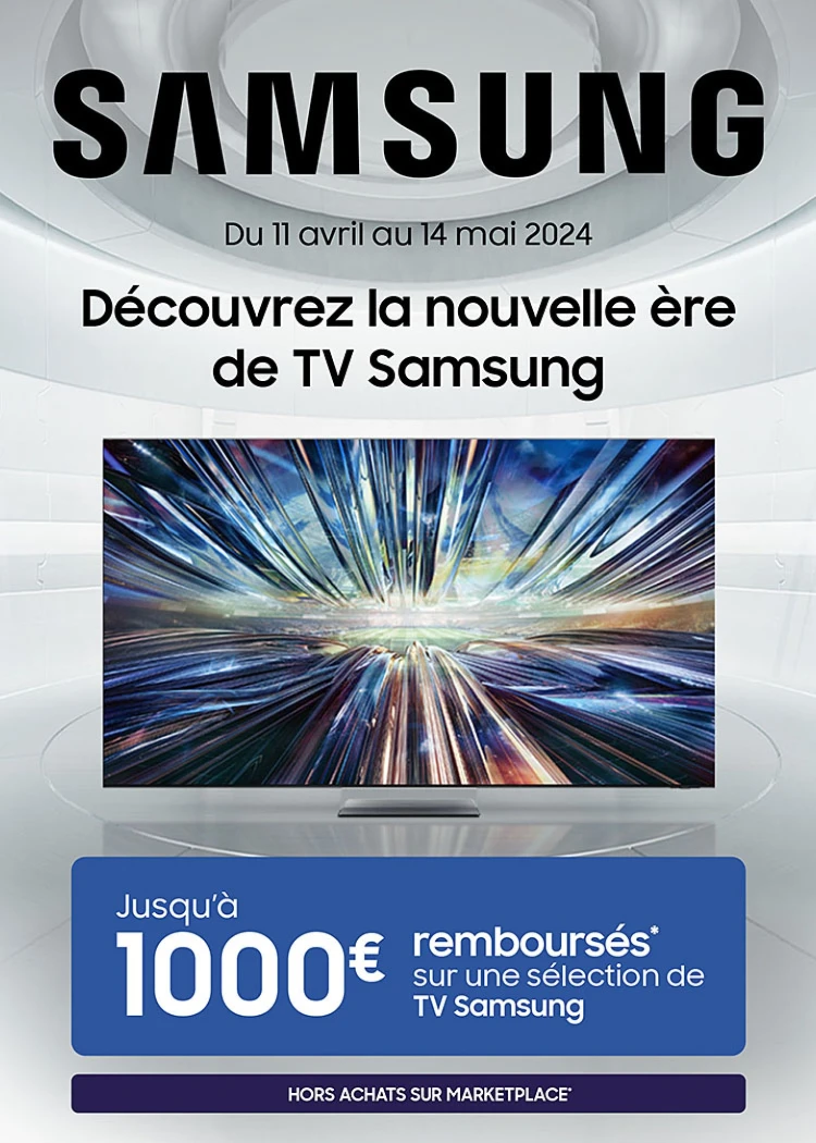 Samsung TV Oled, Lifestyle, QLED et Neo&nbsp;QLED, jusqu'à 1&nbsp;000&nbsp;€&nbsp;remboursés