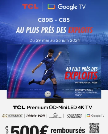 TV Mini LED 4K TCL&nbsp;C89B, jusqu&#039;à 500&nbsp;€ remboursés