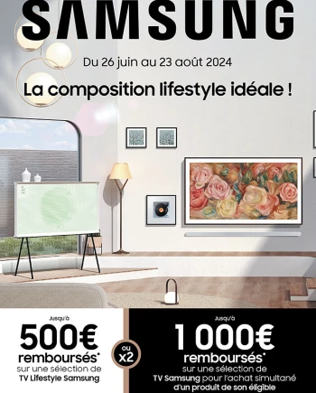 ODR TV Samsung The&nbsp;Serif, The&nbsp;Frame et The&nbsp;Terrace, jusqu&#039;à 1&nbsp;000&nbsp;€&nbsp;remboursés