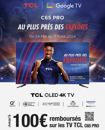 TV QLED 4K TCL&nbsp;C65 Pro, jusqu&#039;à 100&nbsp;€ remboursés