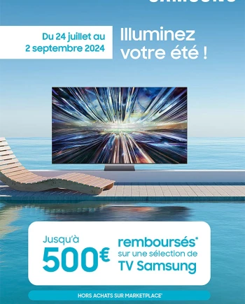 Offre de remboursement Samsung TV&nbsp;Oled et Neo&nbsp;QLED 2024, jusqu&#039;à&nbsp;500&nbsp;€