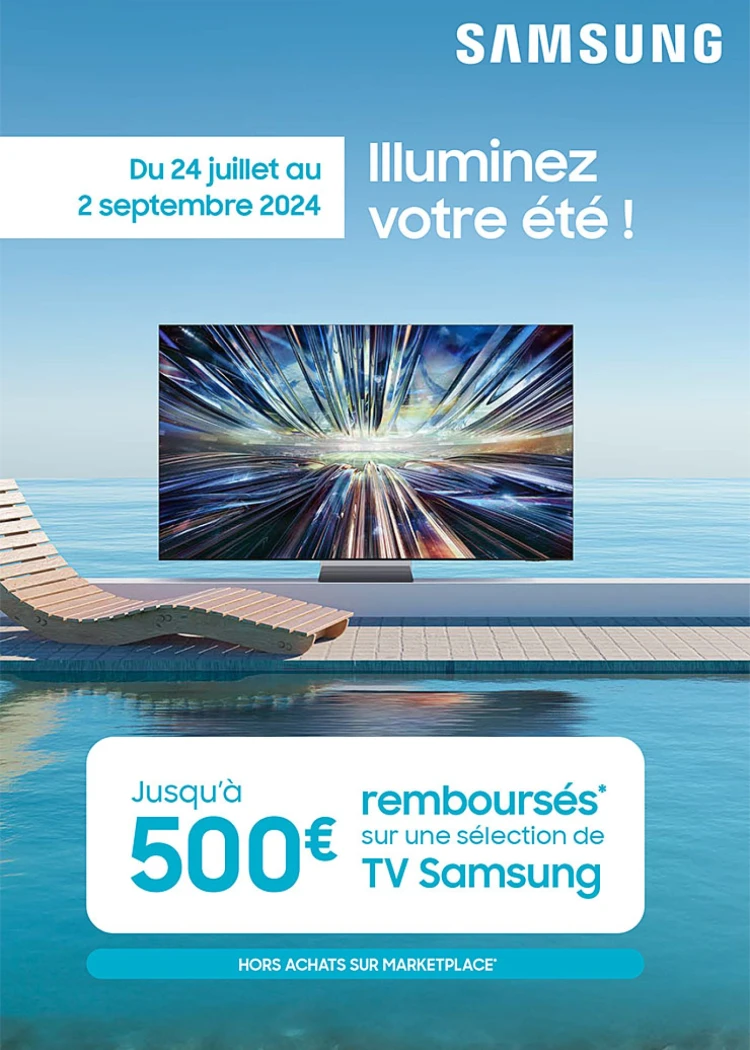 Offre de remboursement Samsung TV&nbsp;Oled et Neo&nbsp;QLED 2024, jusqu'à&nbsp;500&nbsp;€