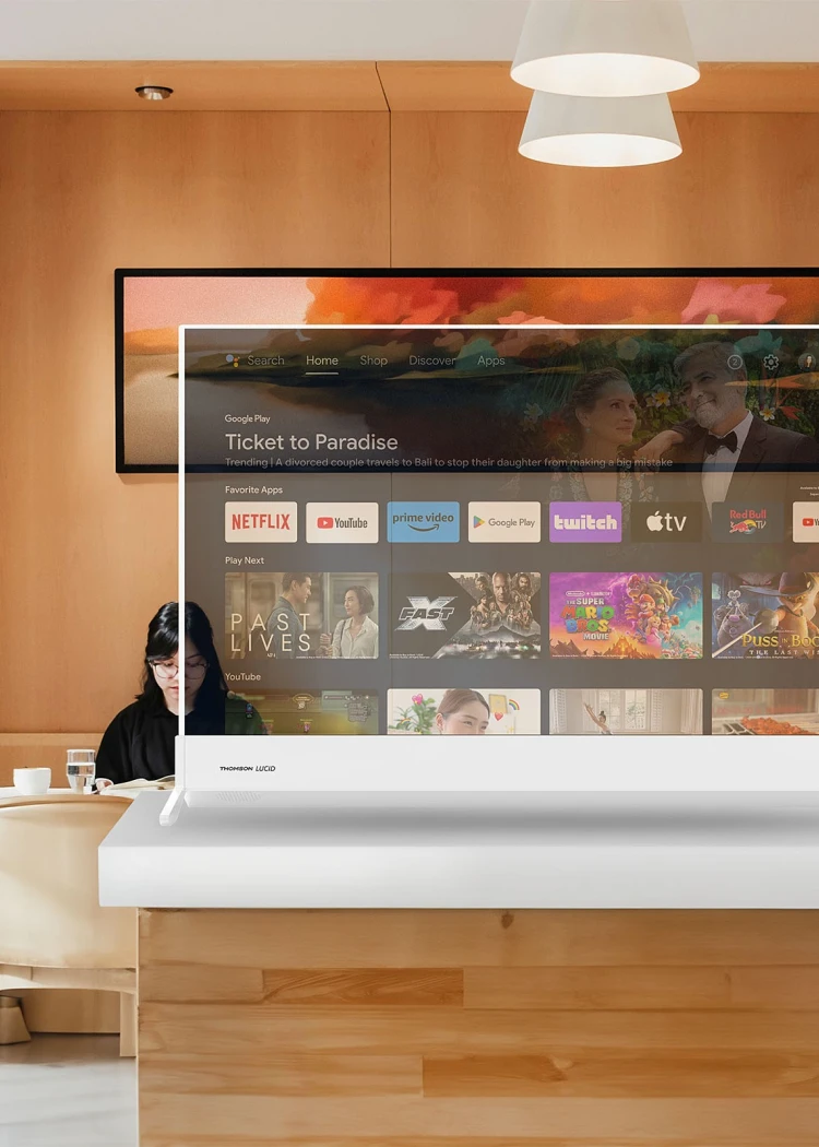 Thomson Lucid Oled, TV transparent 55"&nbsp;Google&nbsp;TV