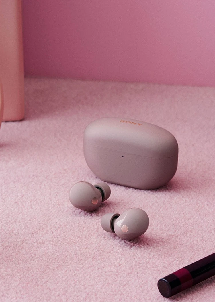 True Wireless Sony WF‑1000XM5 déclinés en&nbsp;rose&nbsp;foncé 