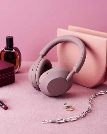 Casque Sony WH‑1000XM5, déclinaison rose&nbsp;foncé 