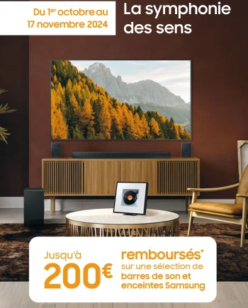 Offre de Samsung barre sonore ou enceinte, jusqu&#039;à 200&nbsp;€&nbsp;remboursés