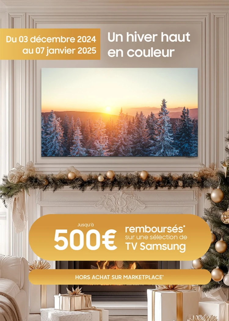 Offre de remboursement Samsung TV&nbsp;Oled, QLED et Neo&nbsp;QLED 2024, jusqu'à&nbsp;500&nbsp;€
