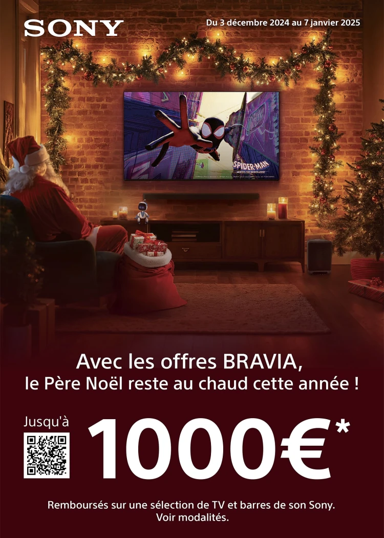 Sony TV Bravia et barre de son Theater, jusqu'à 1&nbsp;000&nbsp;€ remboursés