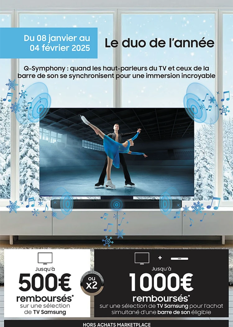 Offre de remboursement Samsung TV&nbsp;Oled et Neo&nbsp;QLED 2024, jusqu'à&nbsp;1&nbsp;000&nbsp;€