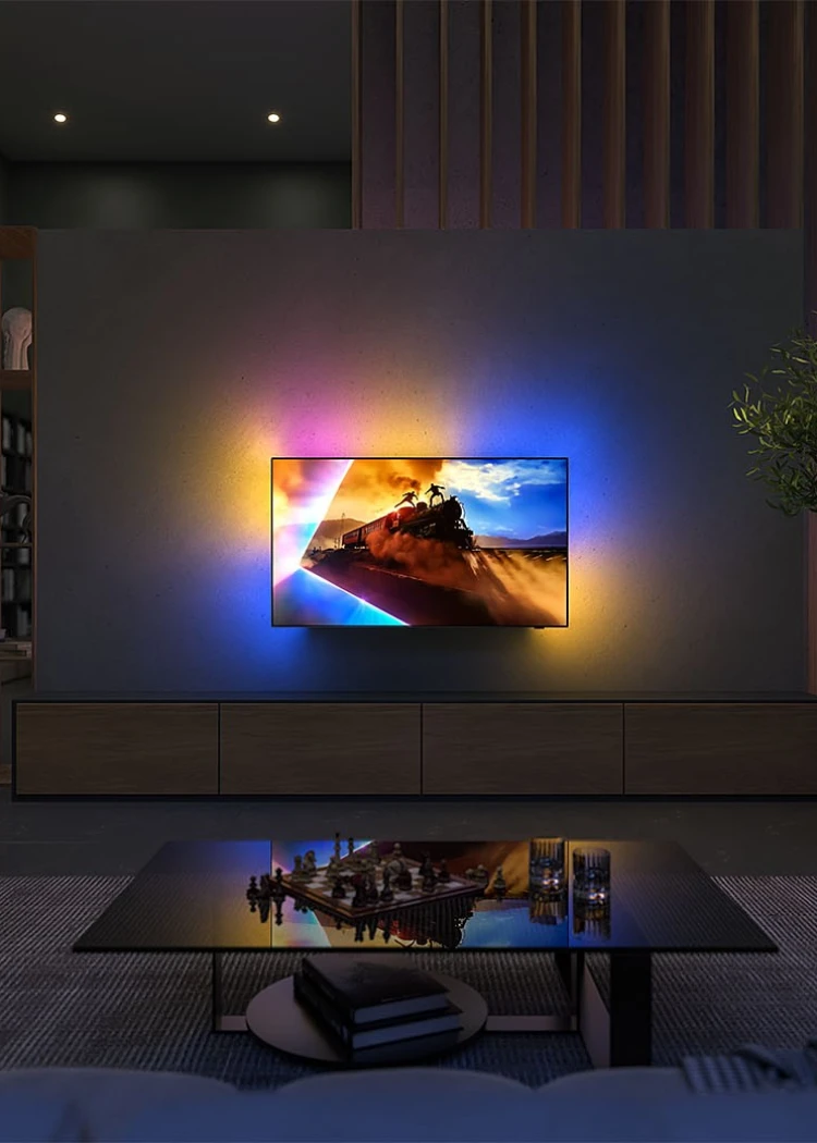 TV Philips OLED760&nbsp;: Oled&nbsp;EX 1&nbsp;000&nbsp;nits, P5&nbsp;Gen7 et 4&nbsp;HDMI&nbsp;2.1