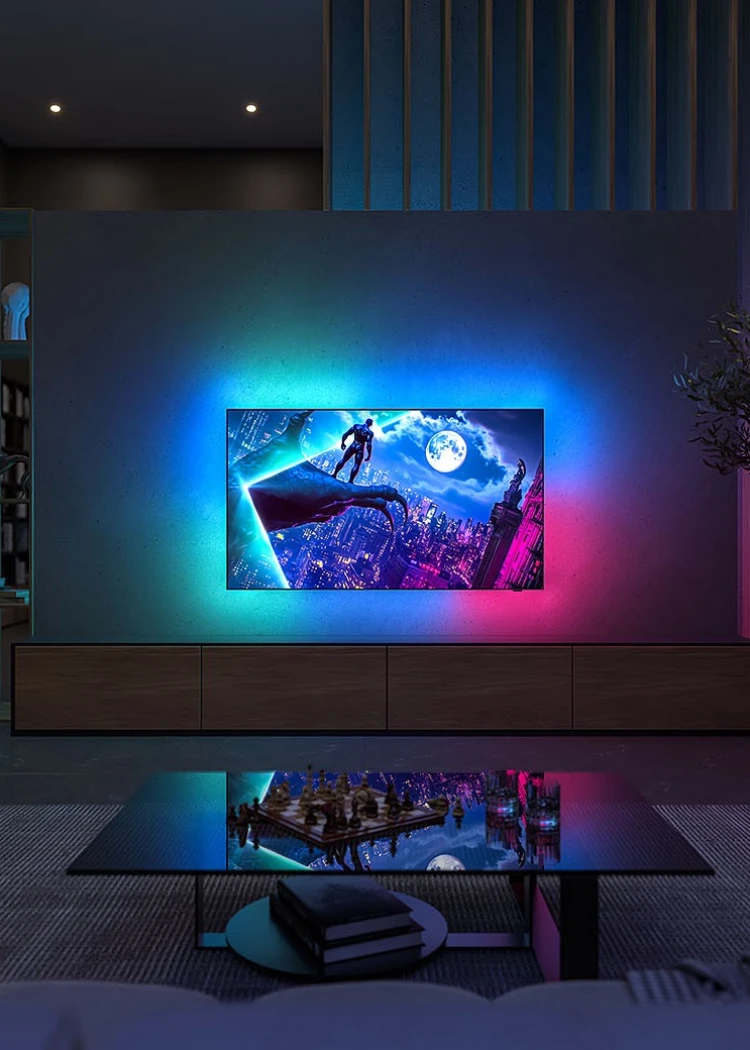 TV Philips OLED950&nbsp;: Meta&nbsp;3.0 (Oled Primary RGB Tandem), P5&nbsp;Gen9 Dual Engine, 3&nbsp;700&nbsp;nits et&nbsp;4&nbsp;HDMI&nbsp;2.1