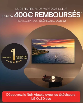 Offre de remboursement TV Oled LG&nbsp;G4 et&nbsp;LG&nbsp;C4, jusqu&#039;à 400&nbsp;€