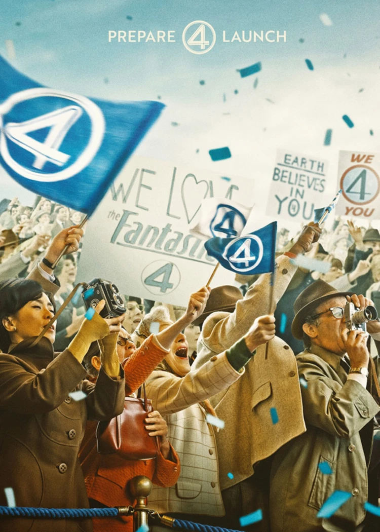 Affiche Les 4&nbsp;Fantastiques chahutée, les doigts&nbsp;dans&nbsp;l'œil