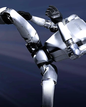 Images d&#039;un tournoi de kickboxing pour&nbsp;robots
