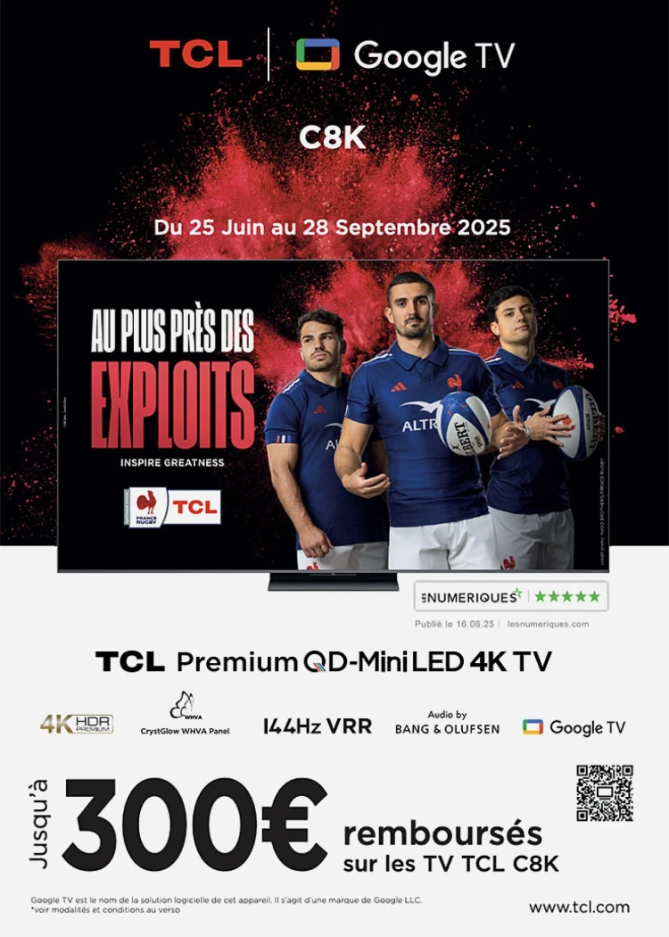 TV Mini LED 4K TCL C8K, C89K ou&nbsp;Q8C, jusqu&#039;à 300&nbsp;€&nbsp;remboursés