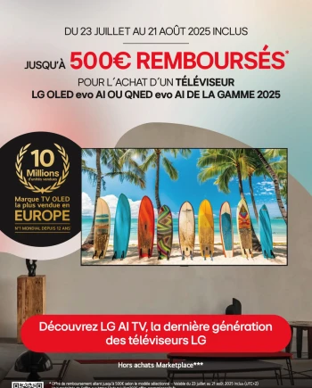 TV Oled LG&nbsp;M5/G5/C5 et&nbsp;LG&nbsp;QNED86/87, jusqu&#039;à 500&nbsp;€ remboursés