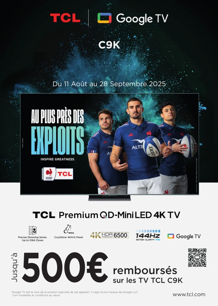 TV Mini LED 4K TCL C9K, jusqu'à 500&nbsp;€&nbsp;remboursés