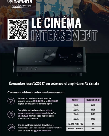 Offre de remboursement Yamaha RX&#8209;V/RX&#8209;A/TSR, jusqu&#039;à 250&nbsp;€&nbsp;remboursés