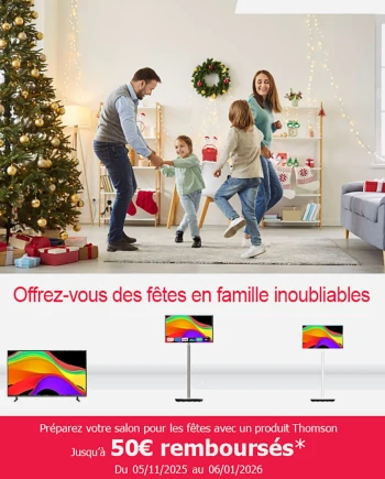 Offre de remboursement TV&nbsp;Thomson, jusqu&#039;à 50&nbsp;€&nbsp;remboursés