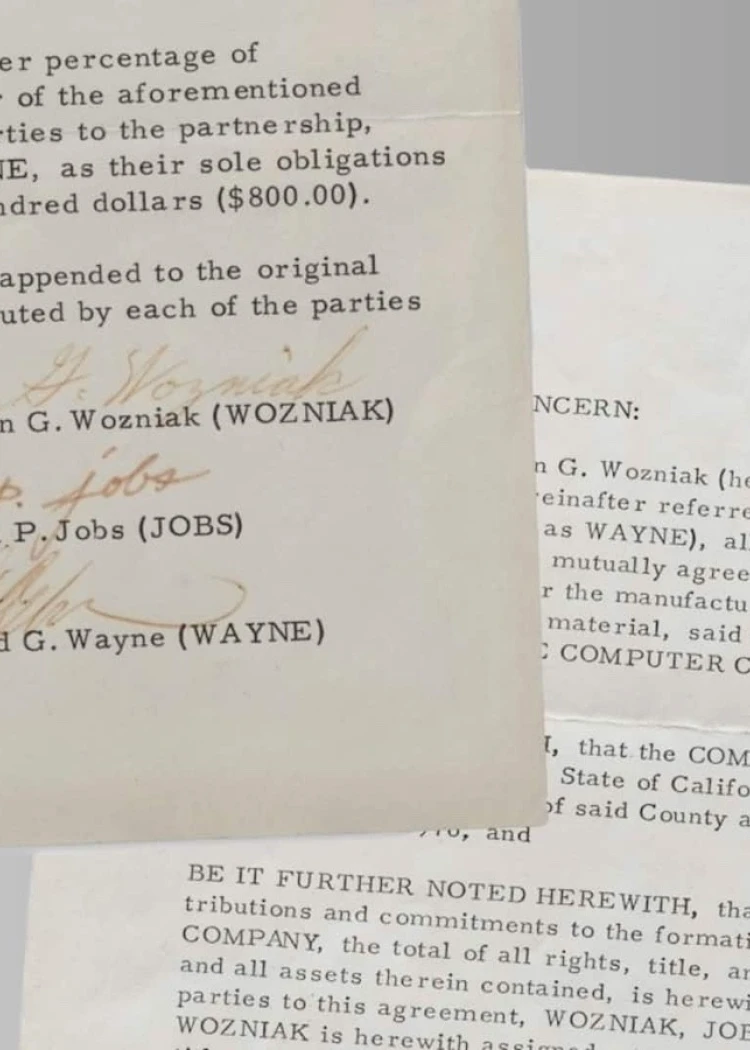 4 millions de dollars pour le document fondateur d&#039;Apple&nbsp;?