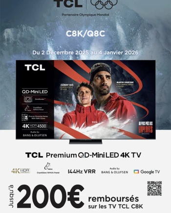 TV Mini LED 4K TCL C8K, C89K ou&nbsp;Q8C, jusqu&#039;à 200&nbsp;€&nbsp;remboursés