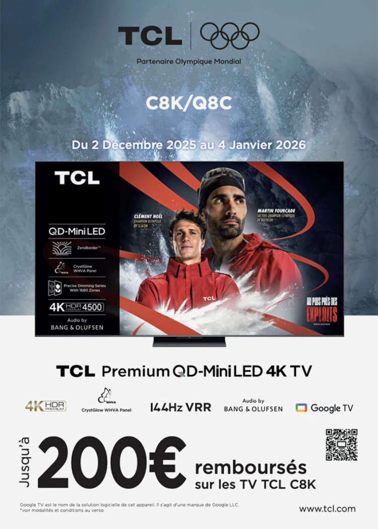 TV Mini LED 4K TCL C8K, C89K ou&nbsp;Q8C, jusqu'à 200&nbsp;€&nbsp;remboursés