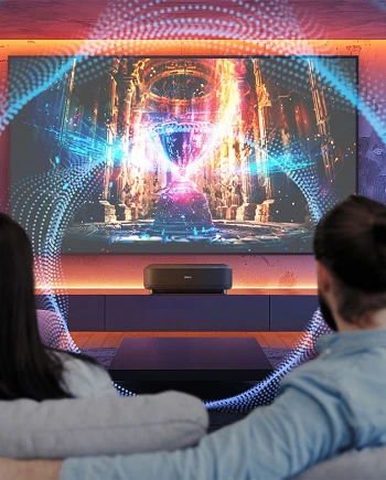 Epson Lifestudio Grand EH‑LS970&nbsp;: ultracourte focale, 4&nbsp;000 lumens, son Bose et&nbsp;Google&nbsp;TV