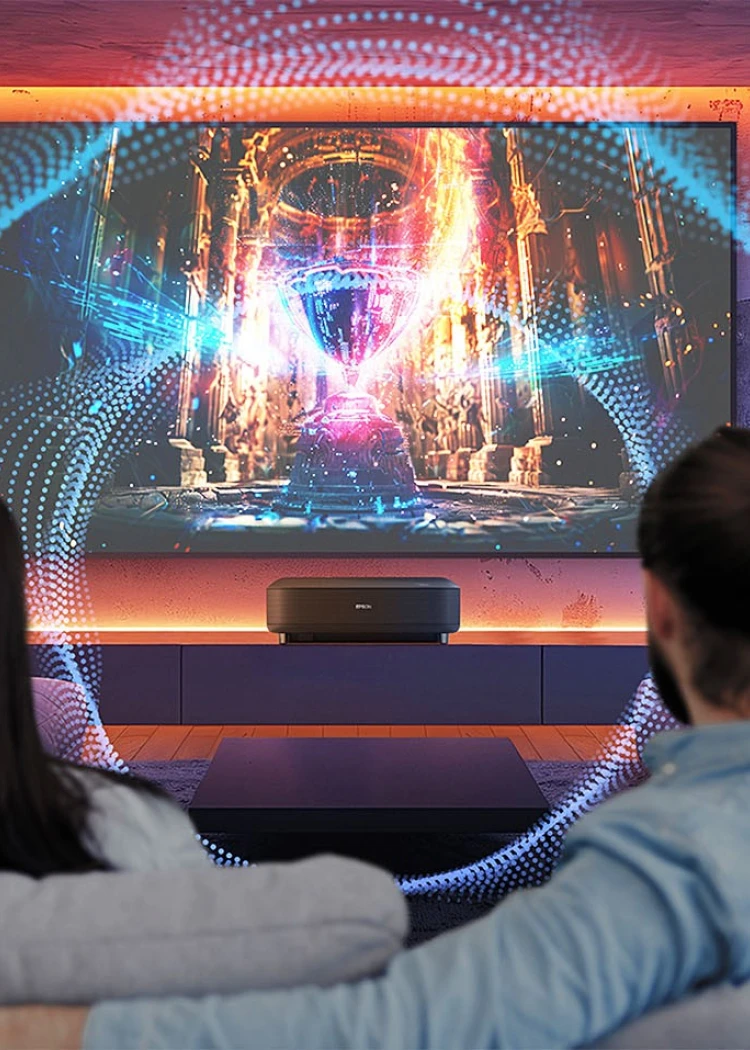 Epson Lifestudio Grand EH‑LS970&nbsp;: ultracourte focale, 4&nbsp;000 lumens, son Bose et&nbsp;Google&nbsp;TV