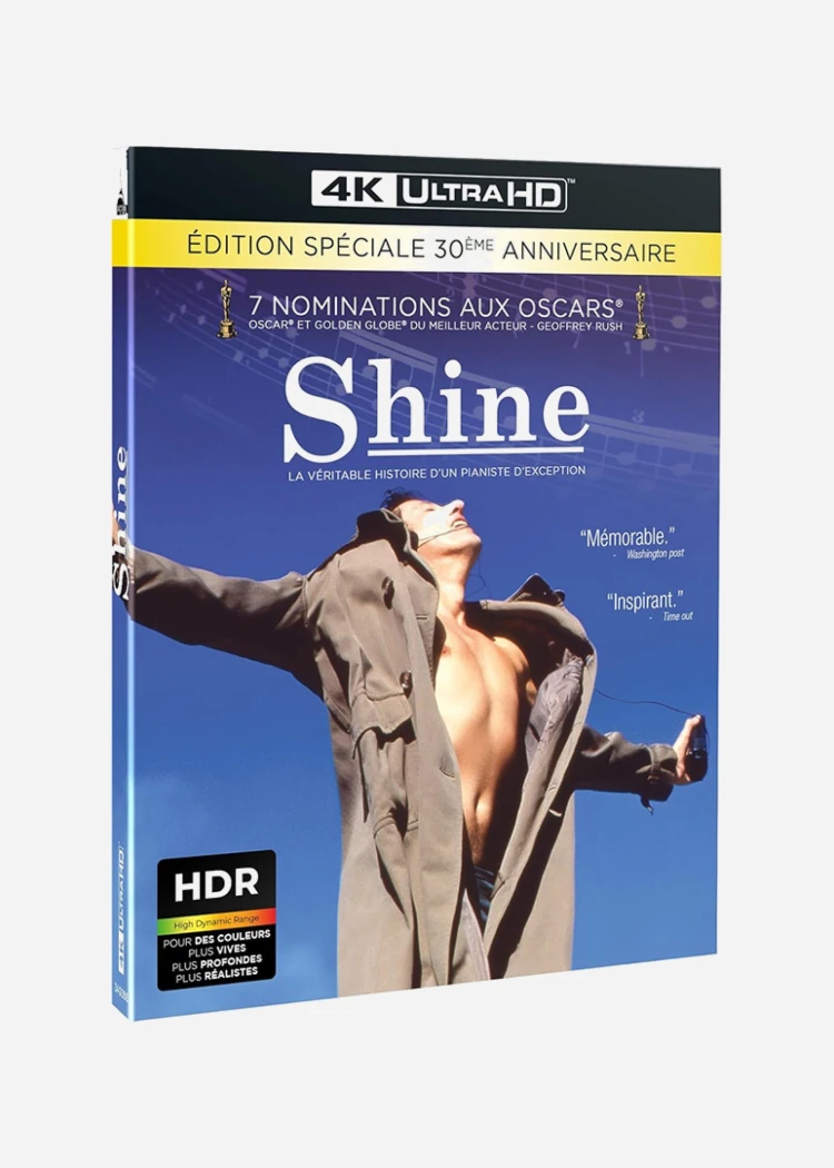 Shine&nbsp;: une édition spéciale 4K Ultra&nbsp;HD pour les 30&nbsp;ans d'un film&nbsp;brillant
