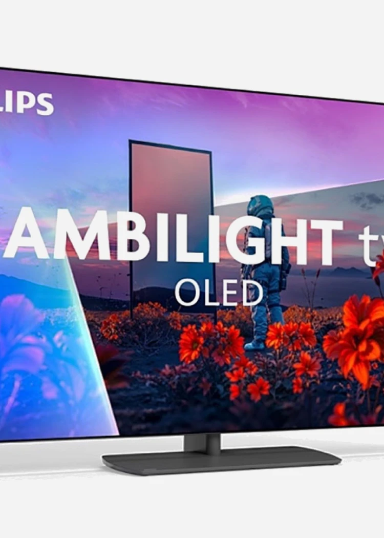 TV Philips OLED811&nbsp;: P5 AI Gen&nbsp;10, dalle Oled EX extra‑lumineuse et Ambilight&nbsp;AmbiScape