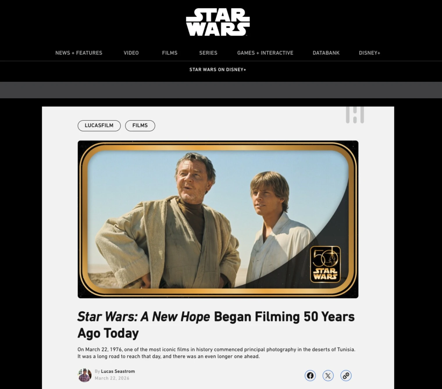 Star Wars a 50 ans : retour au tout premier jour du tournage