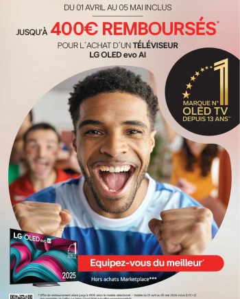 TV Oled LG&nbsp;G5 ou&nbsp;LG&nbsp;C5, jusqu'à 400&nbsp;€&nbsp;remboursés