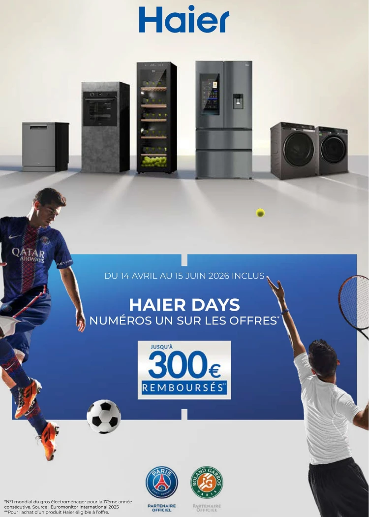 Offre de remboursement TV Haier QLED, jusqu'à 300&nbsp;€&nbsp;remboursés