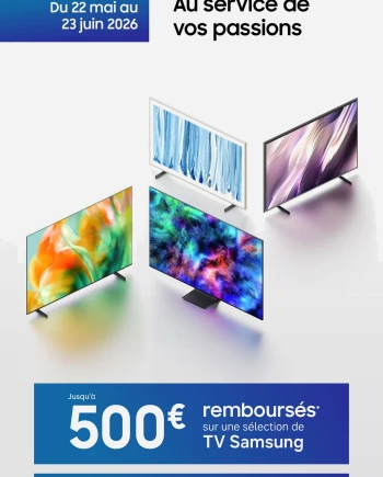 Offre de remboursement TV Samsung Oled, Micro RGB, Neo QLED, Mini LED, The Frame jusqu'à 500&nbsp;€&nbsp;remboursés