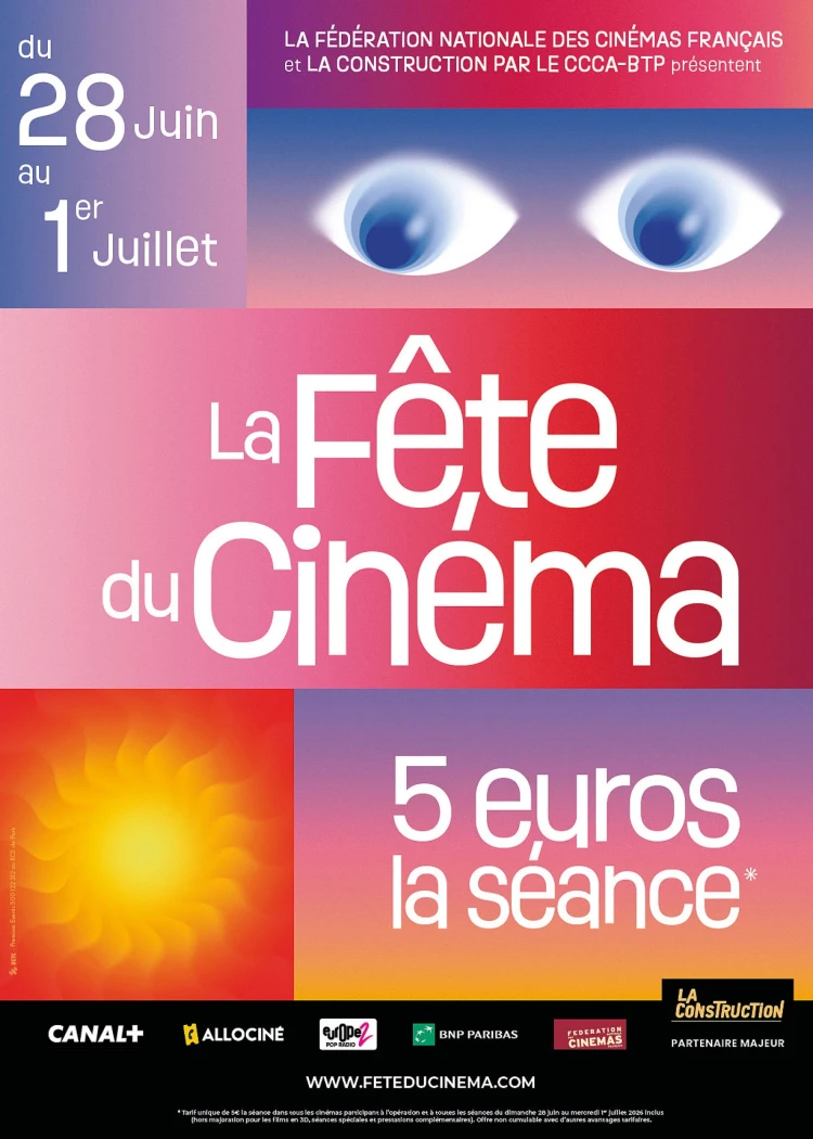Fête du Cinéma 2026&nbsp;: toutes les séances à 5&nbsp;€ du 28&nbsp;juin au&nbsp;1er&nbsp;juillet