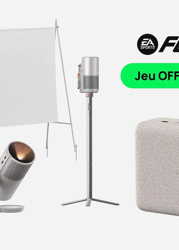 Bons plans > Xgimi MoGo&nbsp;4 +&nbsp;jeu FC&nbsp;26 +&nbsp;pied batterie +&nbsp;écran 70" à 599&nbsp;€, soit ‑26%&nbsp;de&nbsp;remise