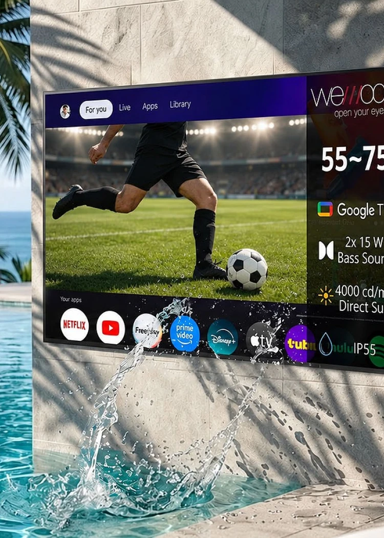 Wemoove Vivaldi Série 4000&nbsp;: le TV outdoor ultime (4&nbsp;000&nbsp;nits et IP55) passe&nbsp;au&nbsp;QLED+
